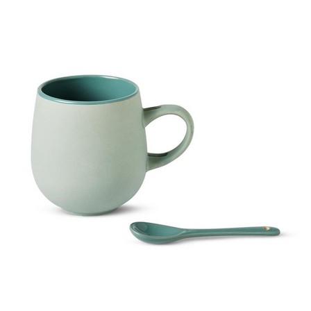 Green stoneware mug