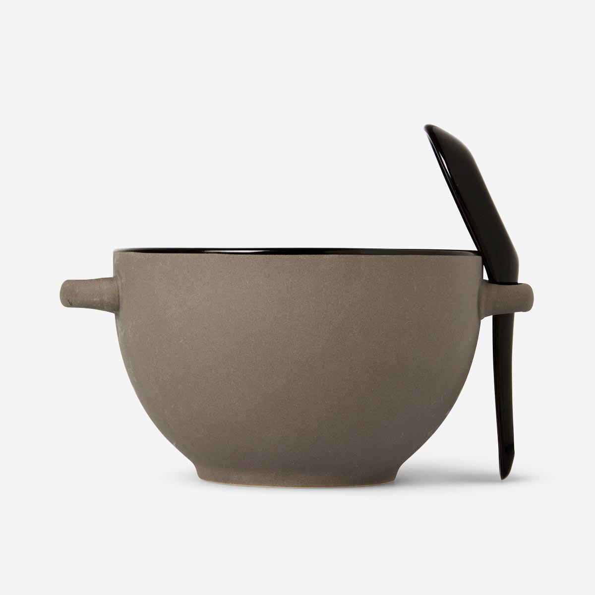 Black stoneware bowl