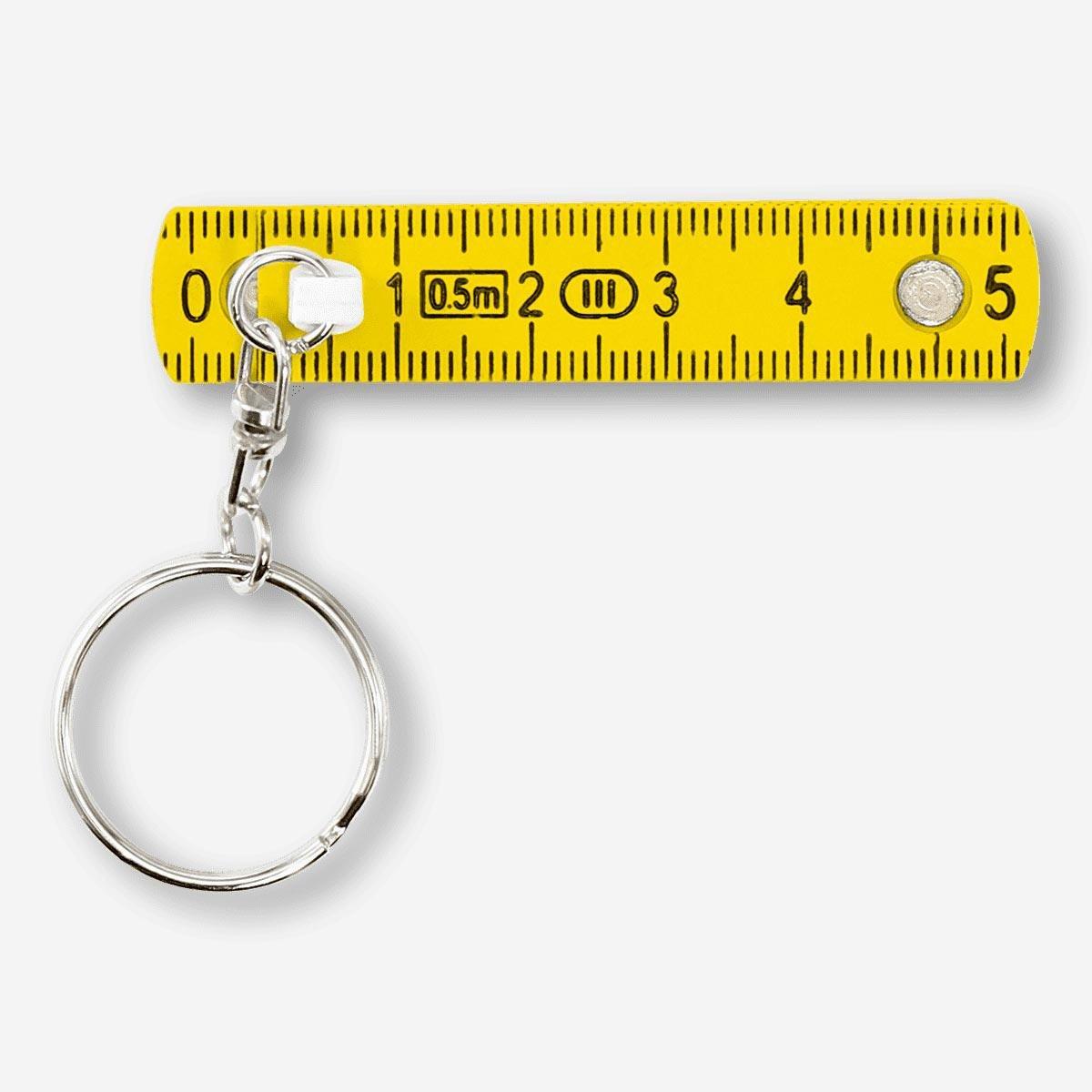 Yellow folding ruler keychain