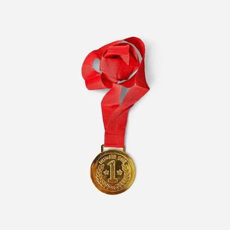 Red ribbon gold medal