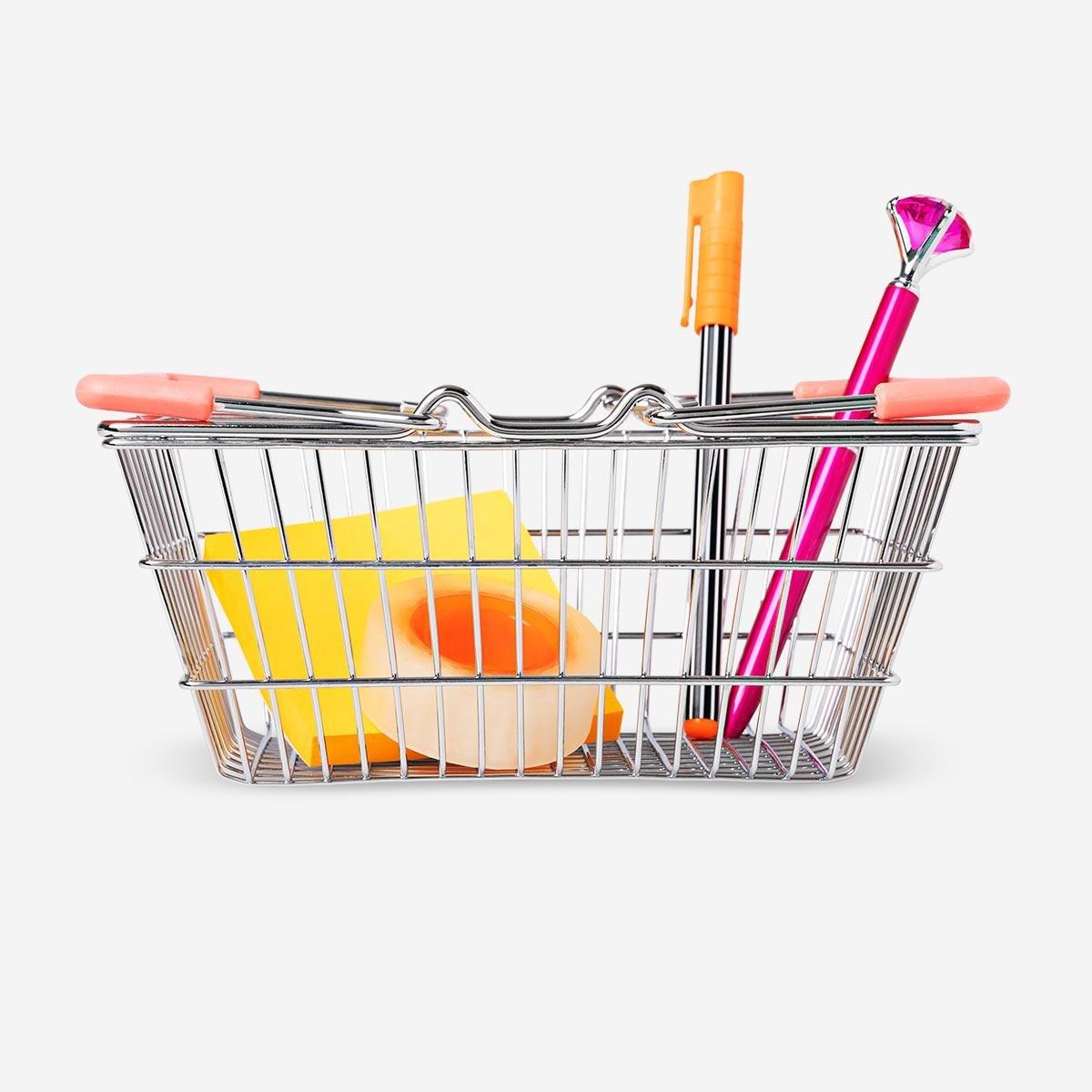 Orange handle mini shopping basket