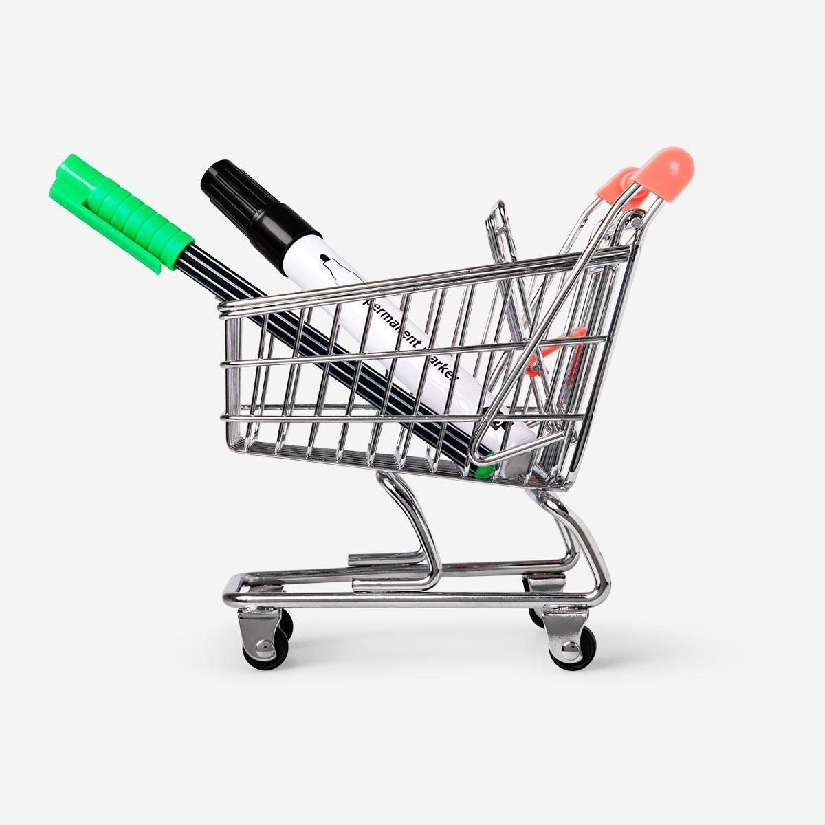 Orange handle mini shopping cart