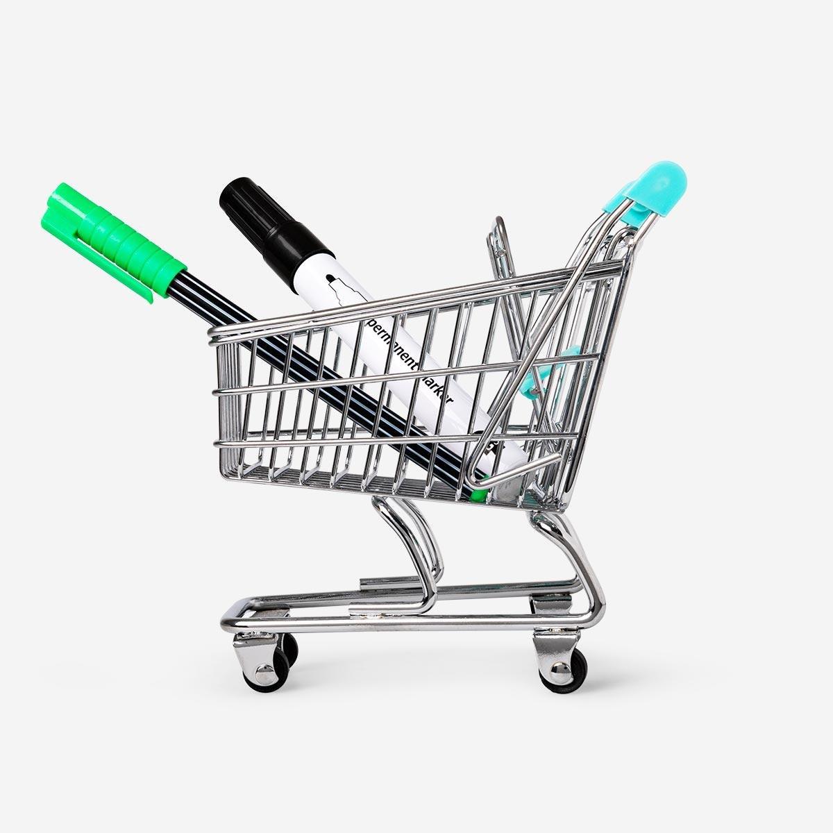 Blue handle mini shopping cart