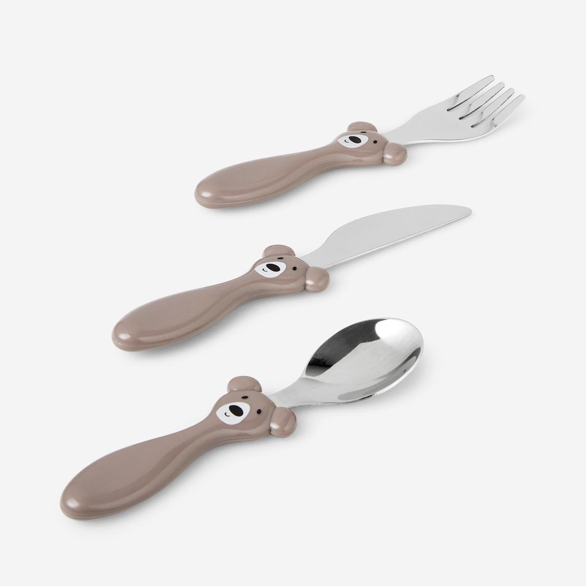 Brown childrens cutlery