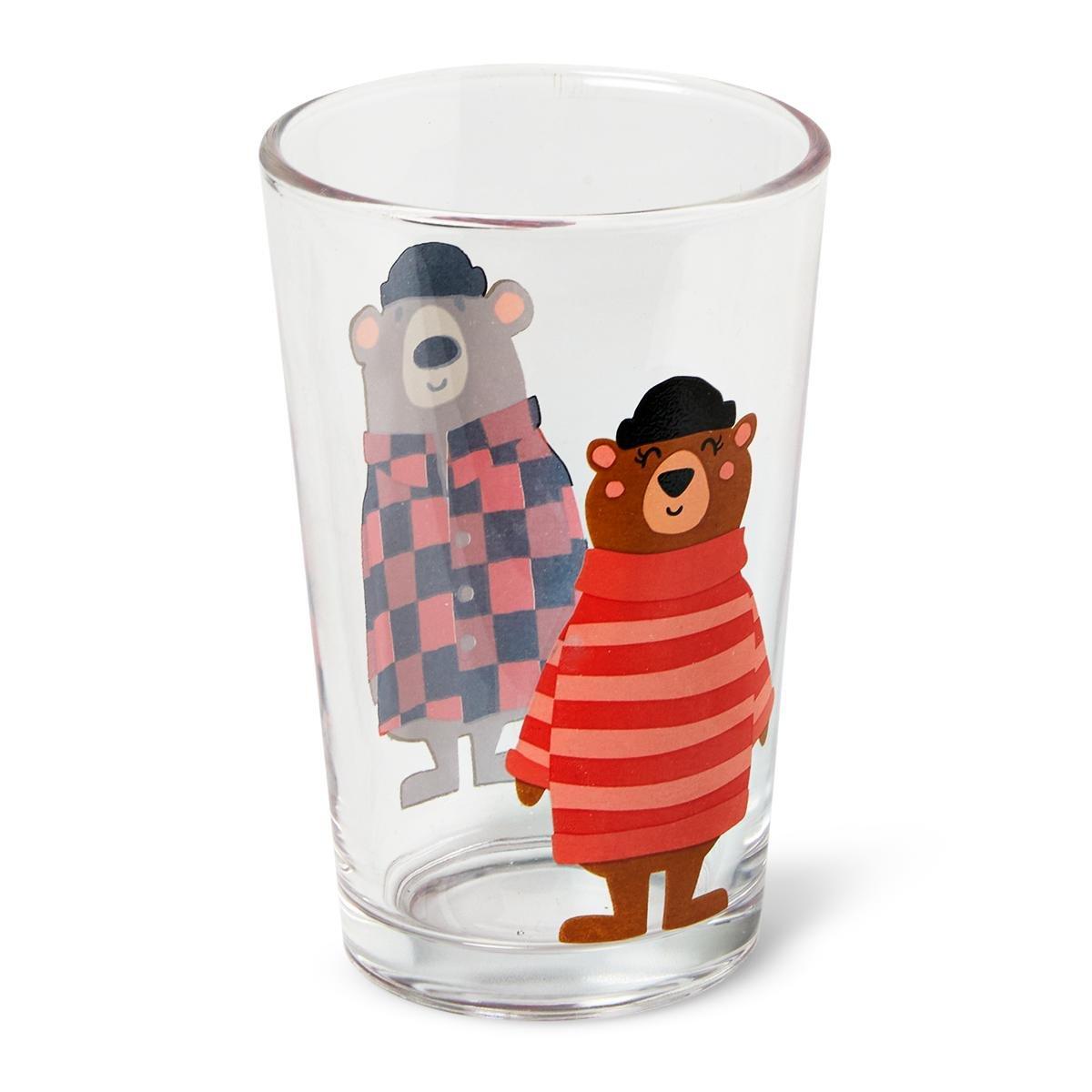 Bear drinking glass