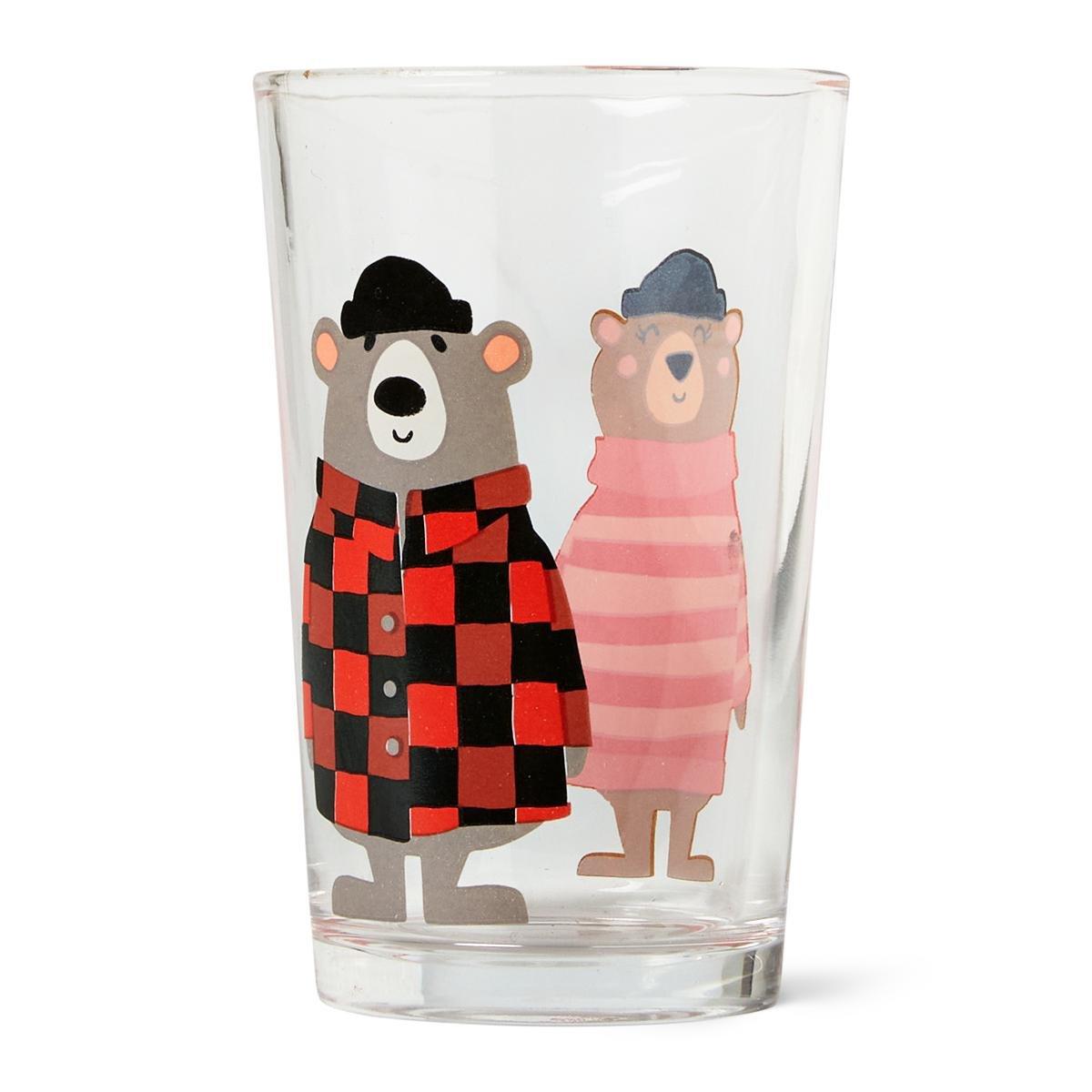Bear drinking glass