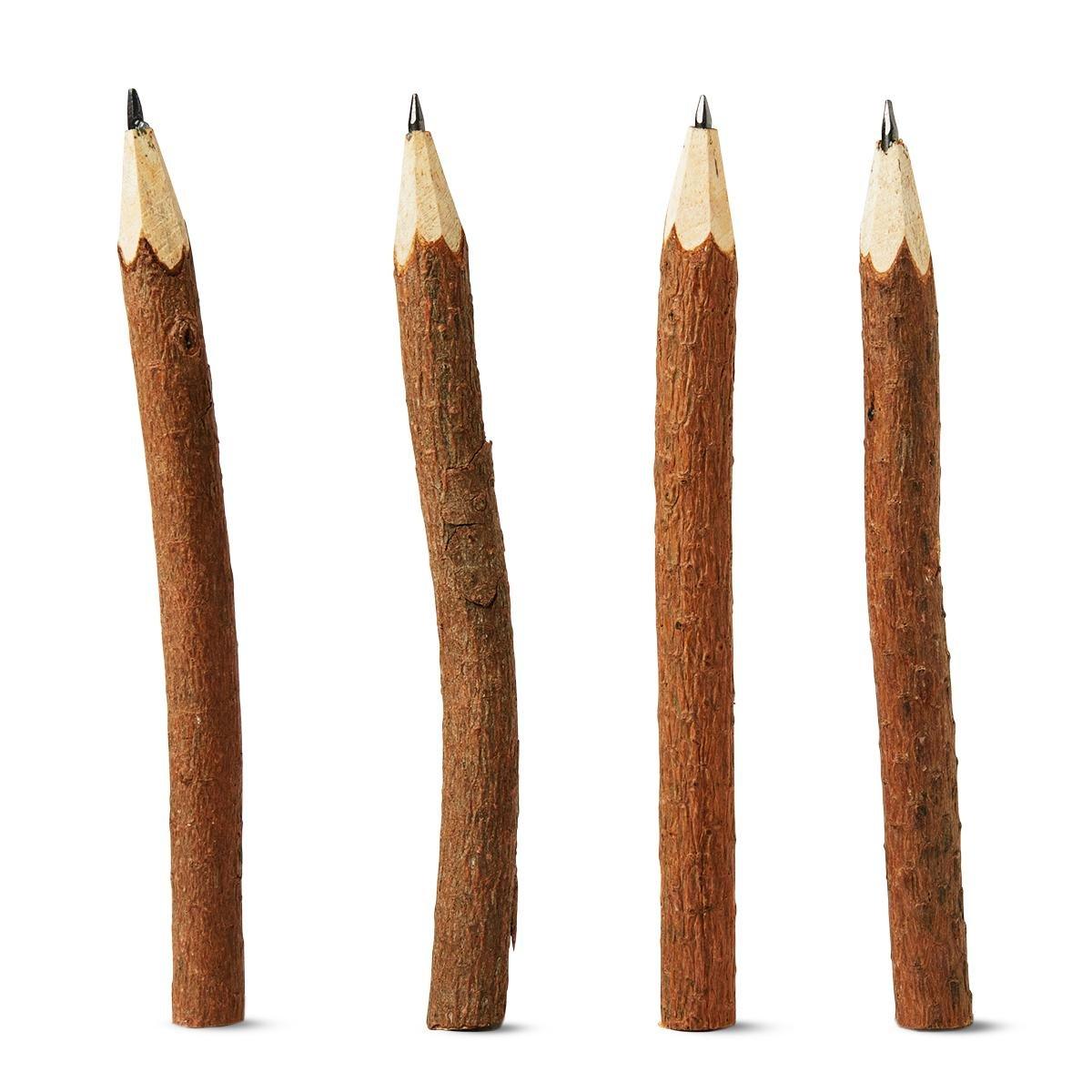 Wooden logs shaped pencils