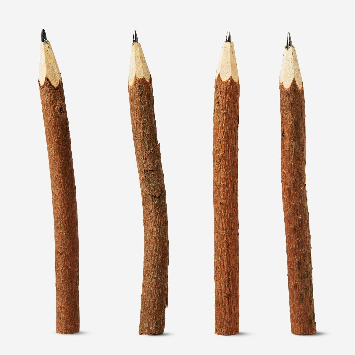 Wooden logs shaped pencils
