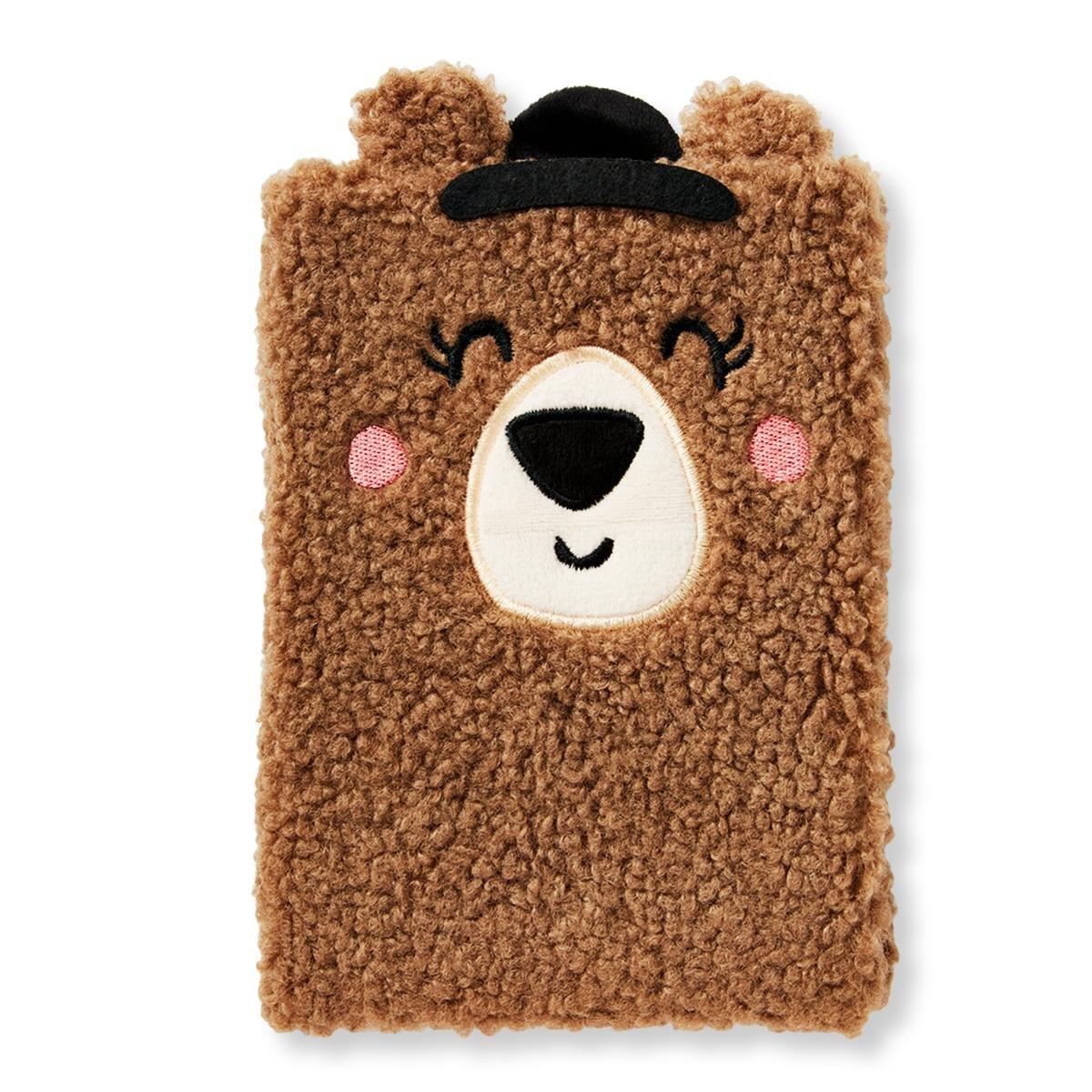 Brown fluffy bear notebook