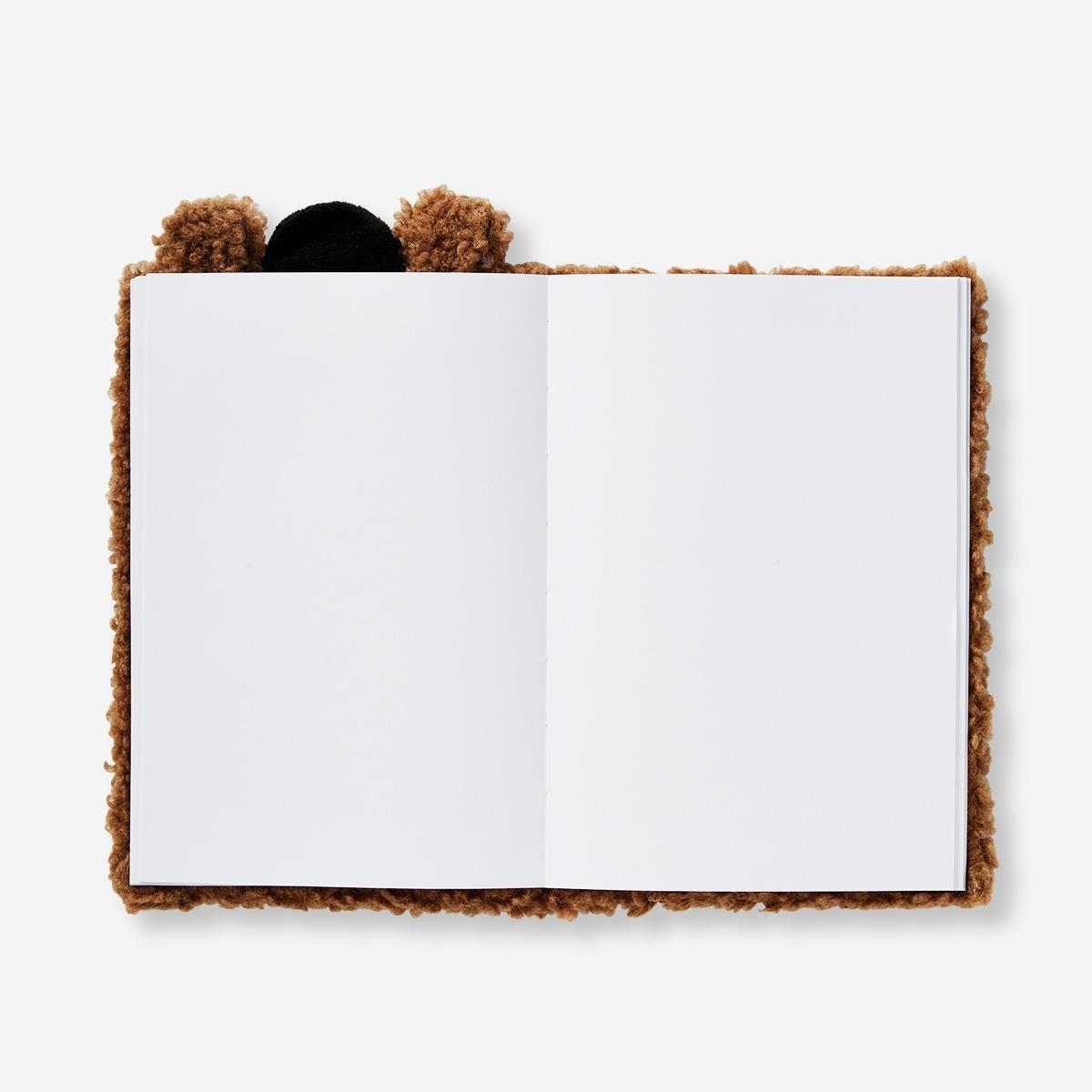 Brown fluffy bear notebook