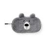 Grey fluffy bear pencil case