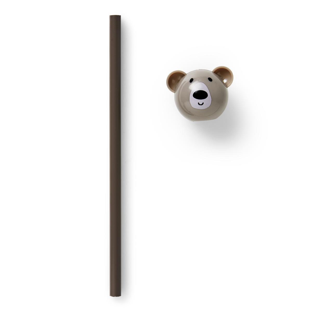 Brown pencil and bear sharpener