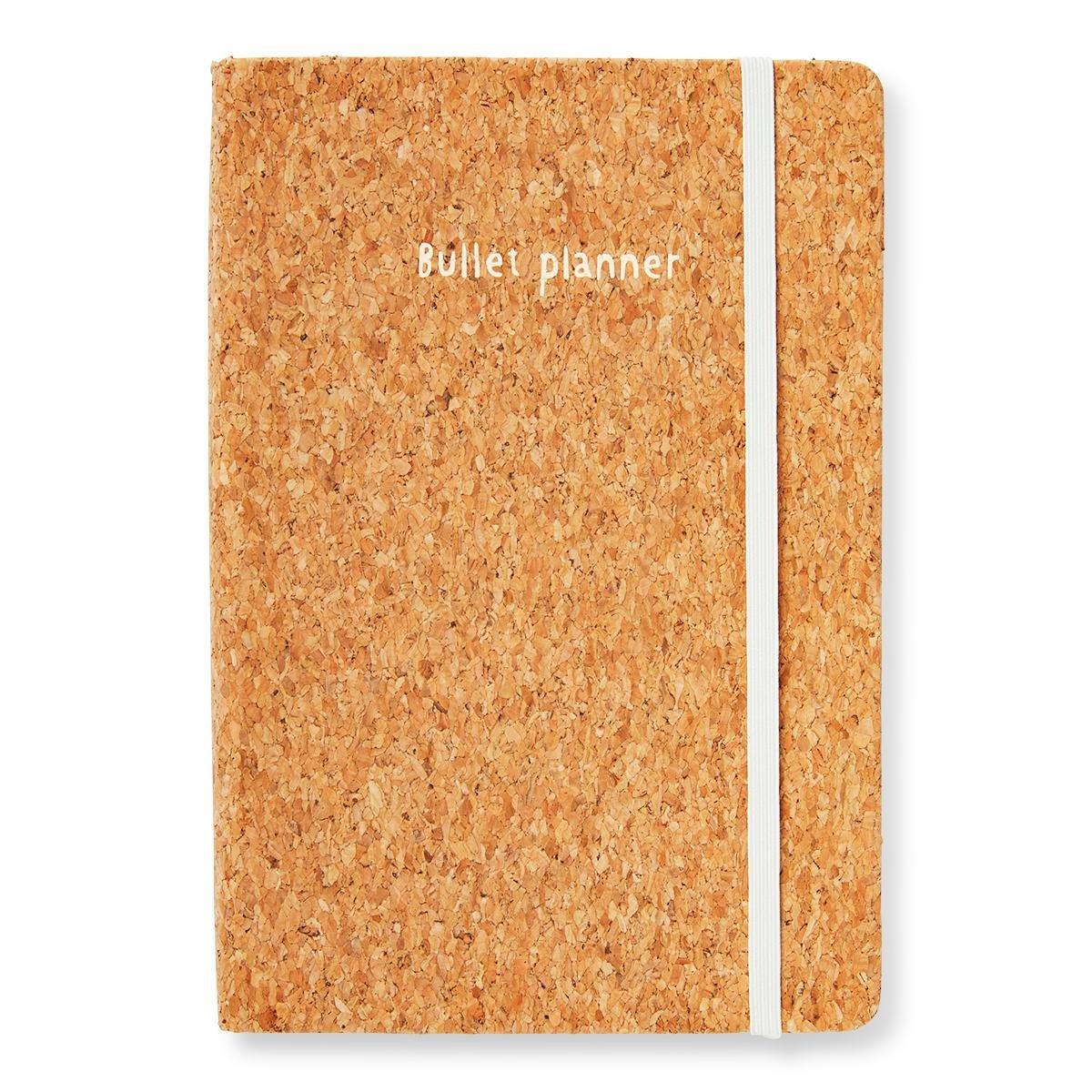 Beige cork cover bullet planner. a5