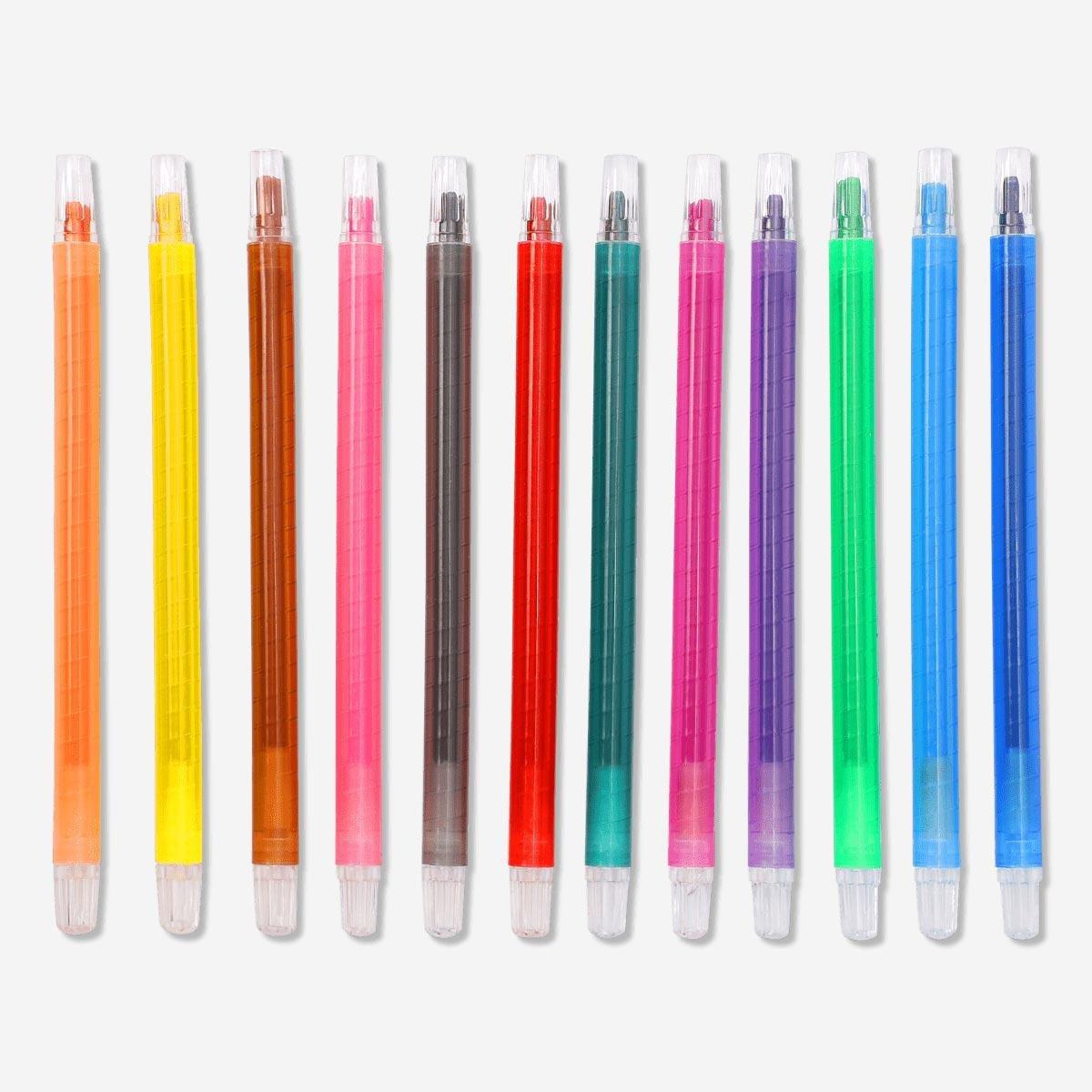 Multicolour twistable crayons set