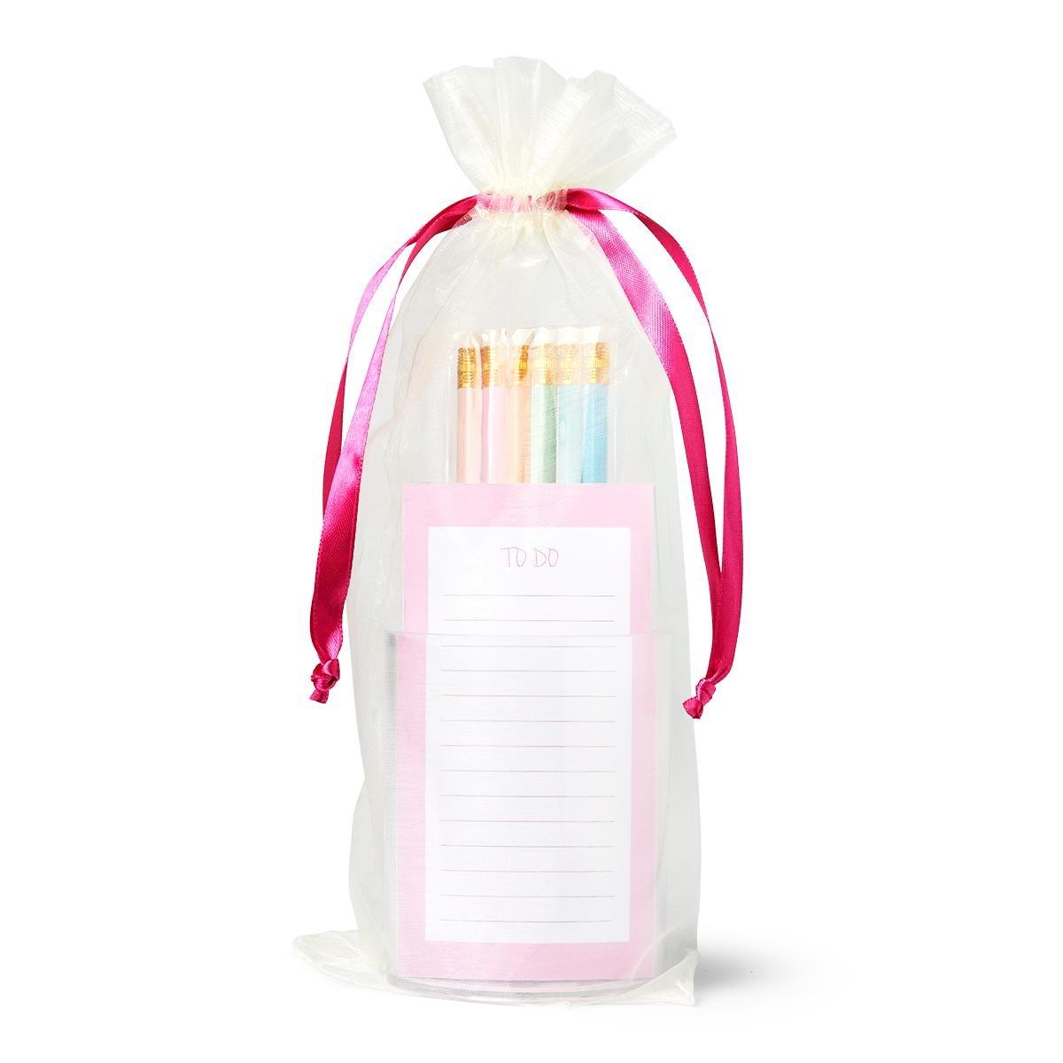 Pink desk stationery kit