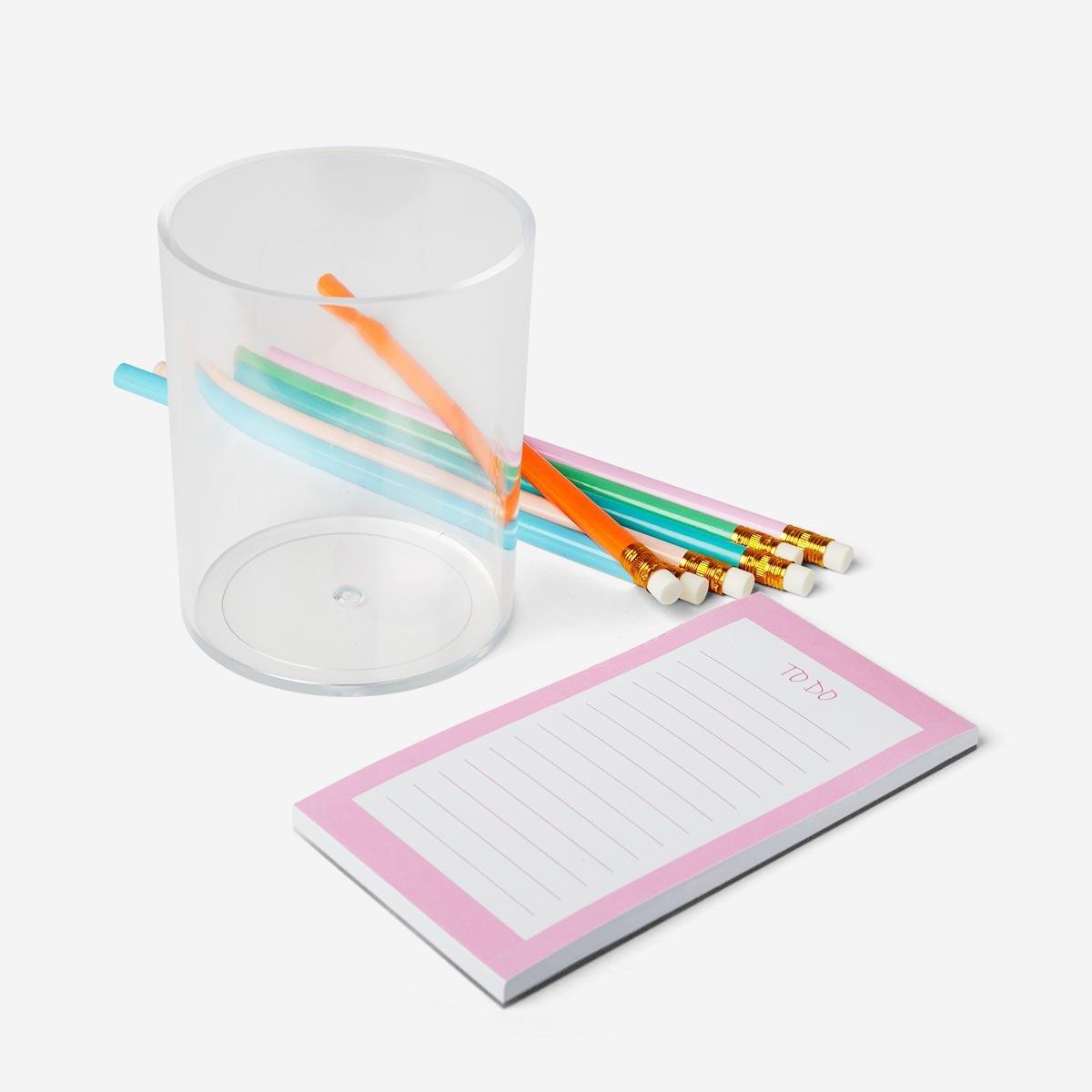 Pink desk stationery kit