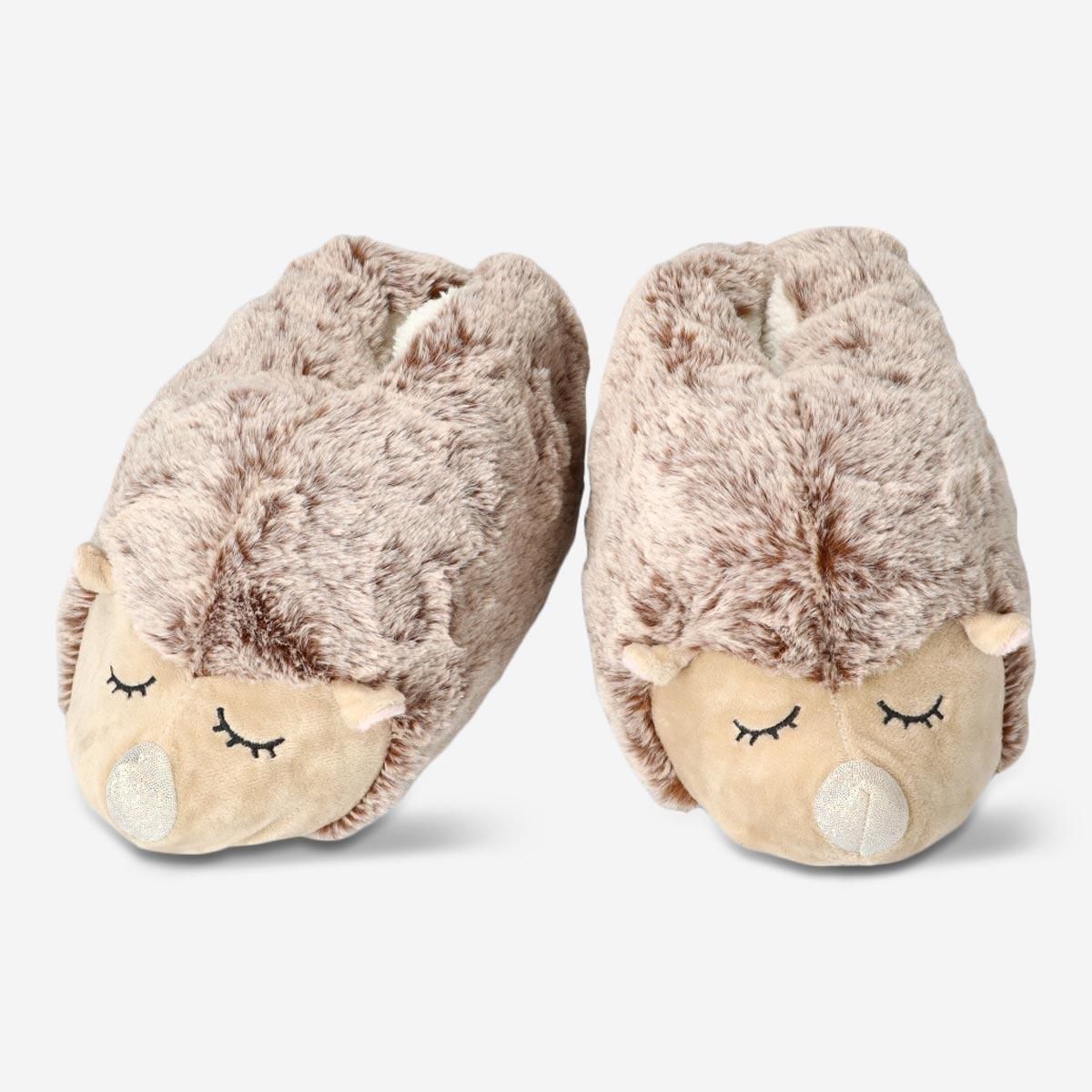 Brown hedgehog slippers. size 36-37