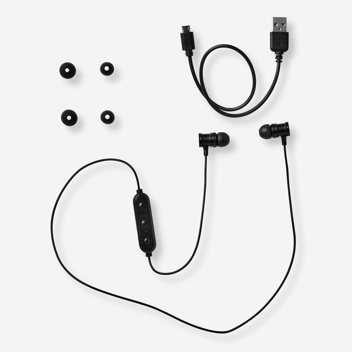 Black wireless earphones