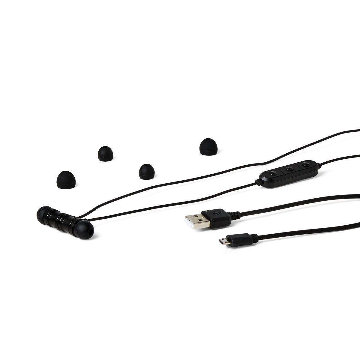 Black wireless earphones