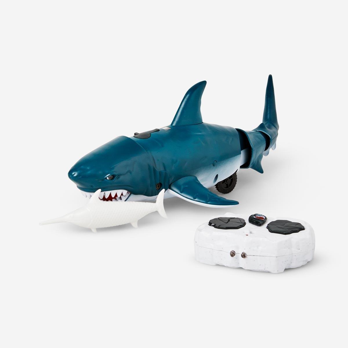 Blue remote controlled shark