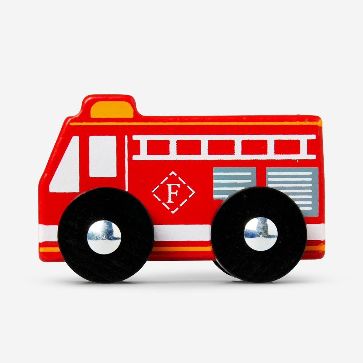 Wooden red fire engine
