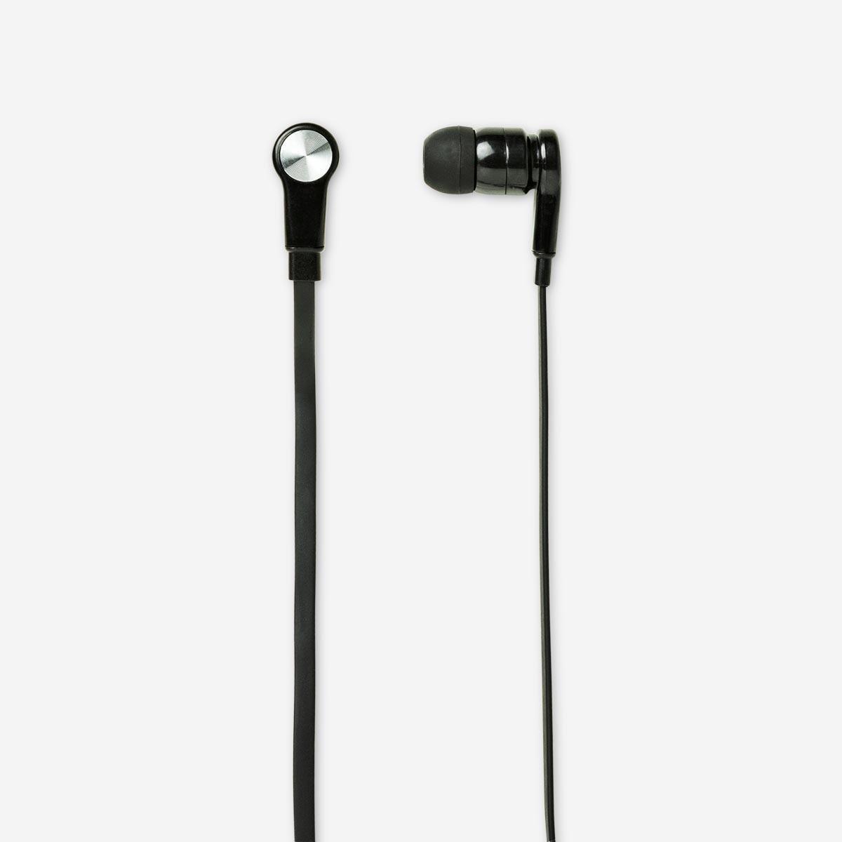 Black earphones with microphone