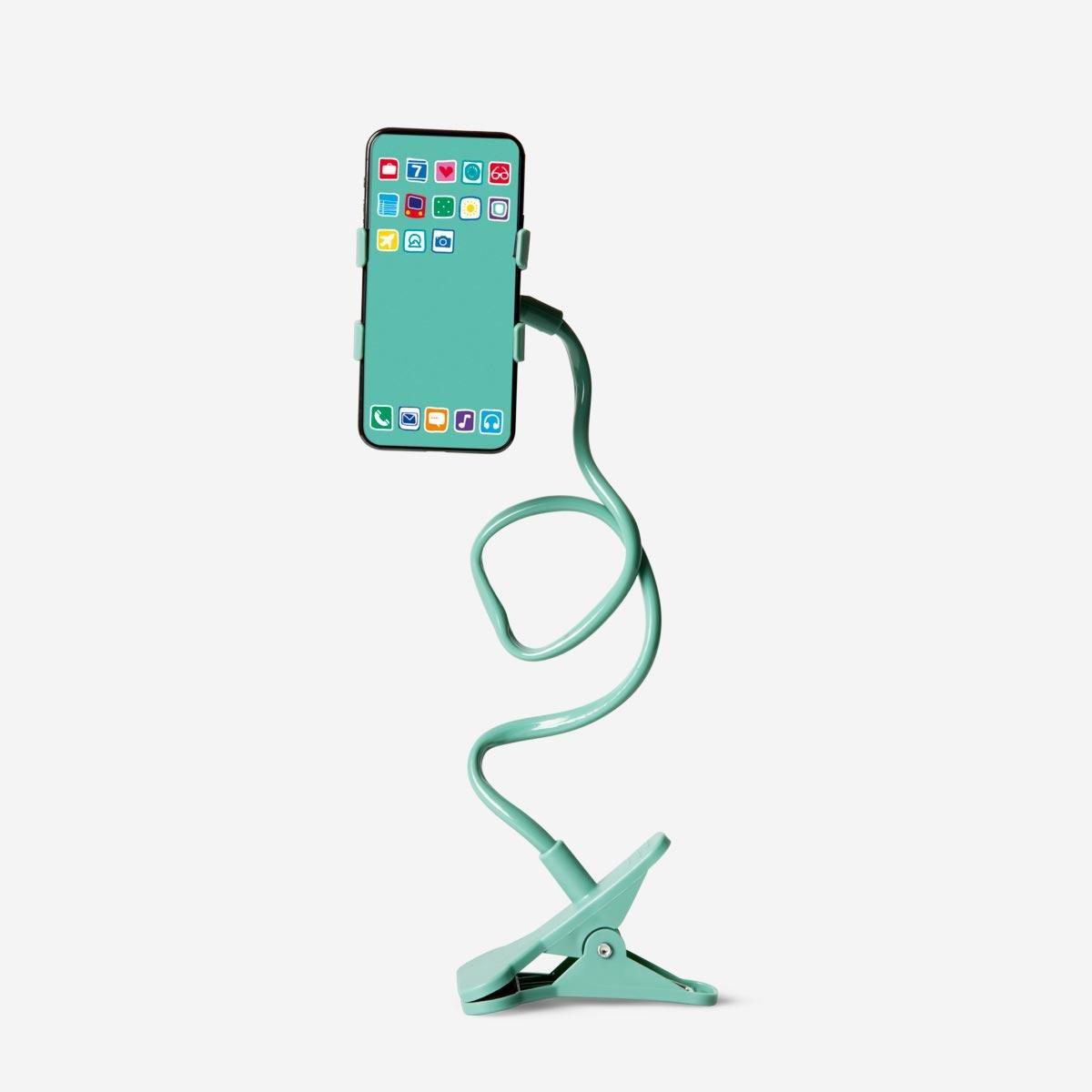 Blue smartphone holder with clamp