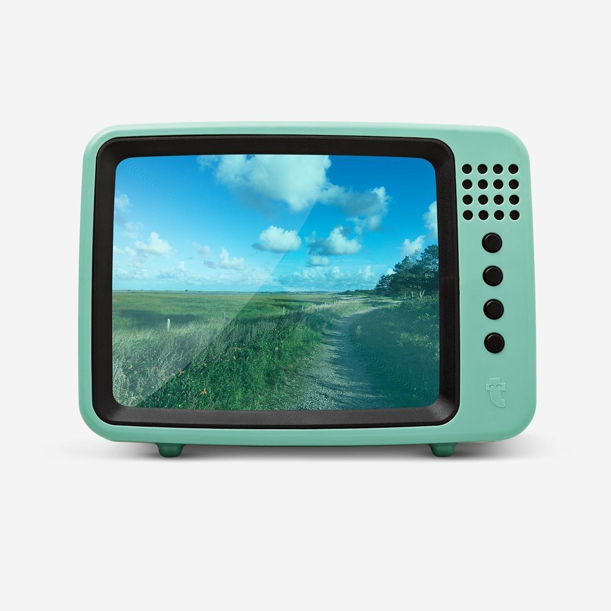 Turquoise smartphone tv