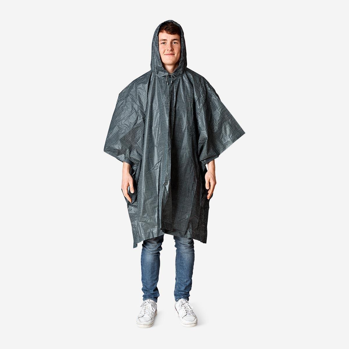 Black rain poncho. adult