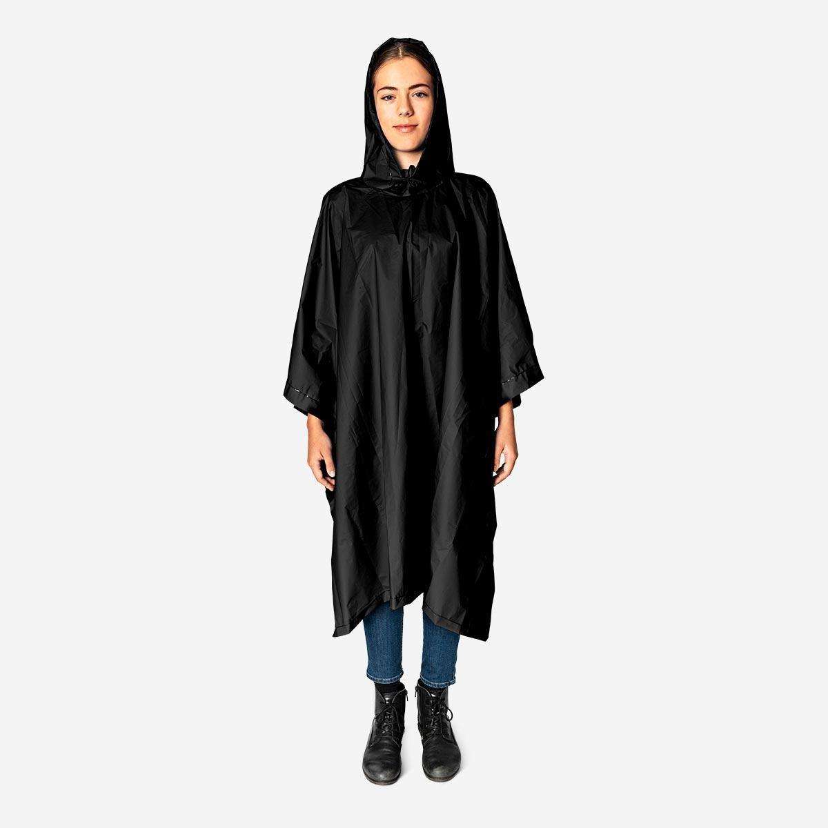 Black rain poncho. adult
