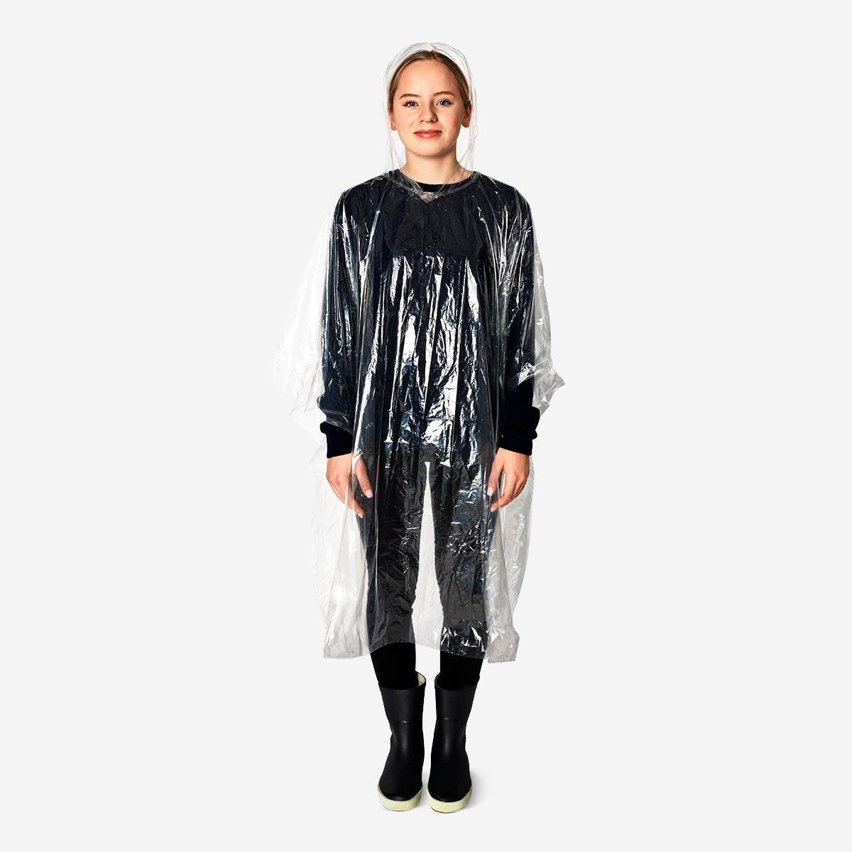 White transparent Plastic rain poncho