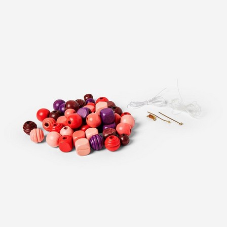 Pink wooden beads
