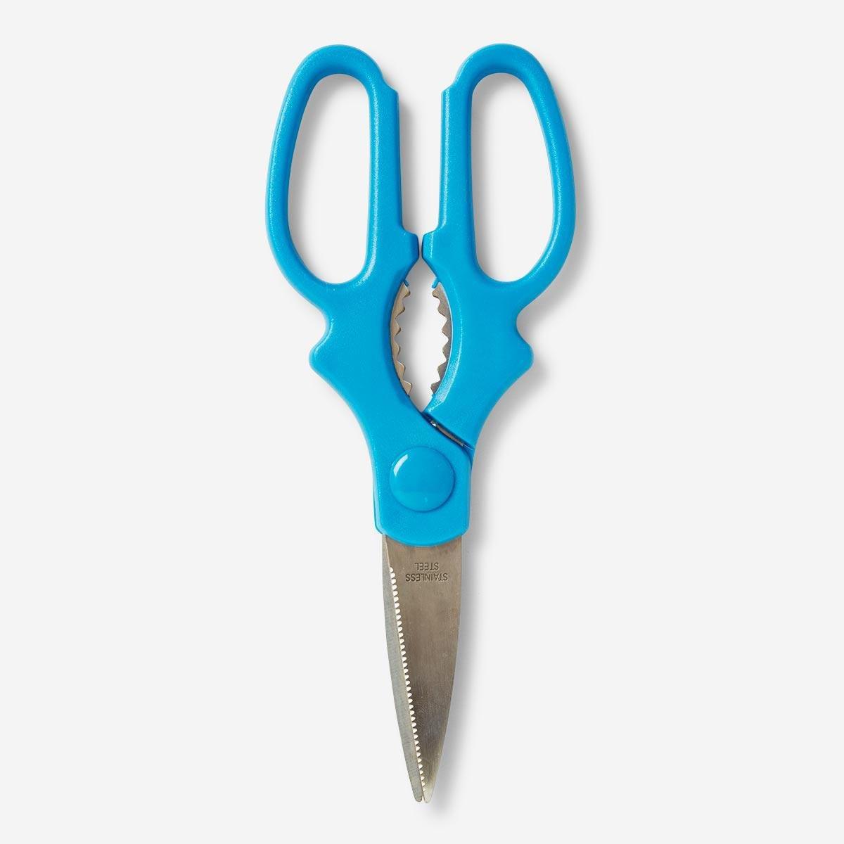 Blue kitchen scissors