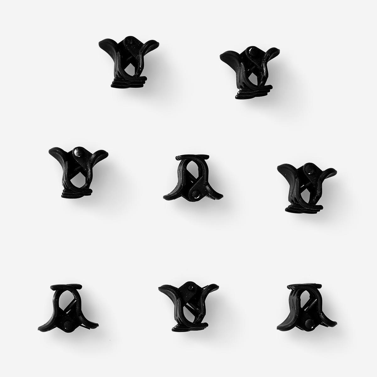 Black Hair Clips. 8 Pcs
