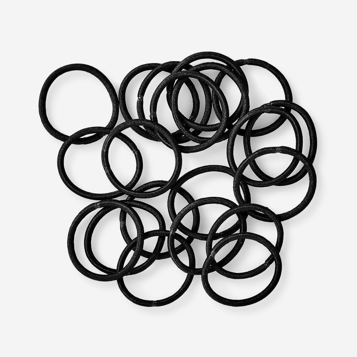 Black Hair Elastics. 20 Pcs