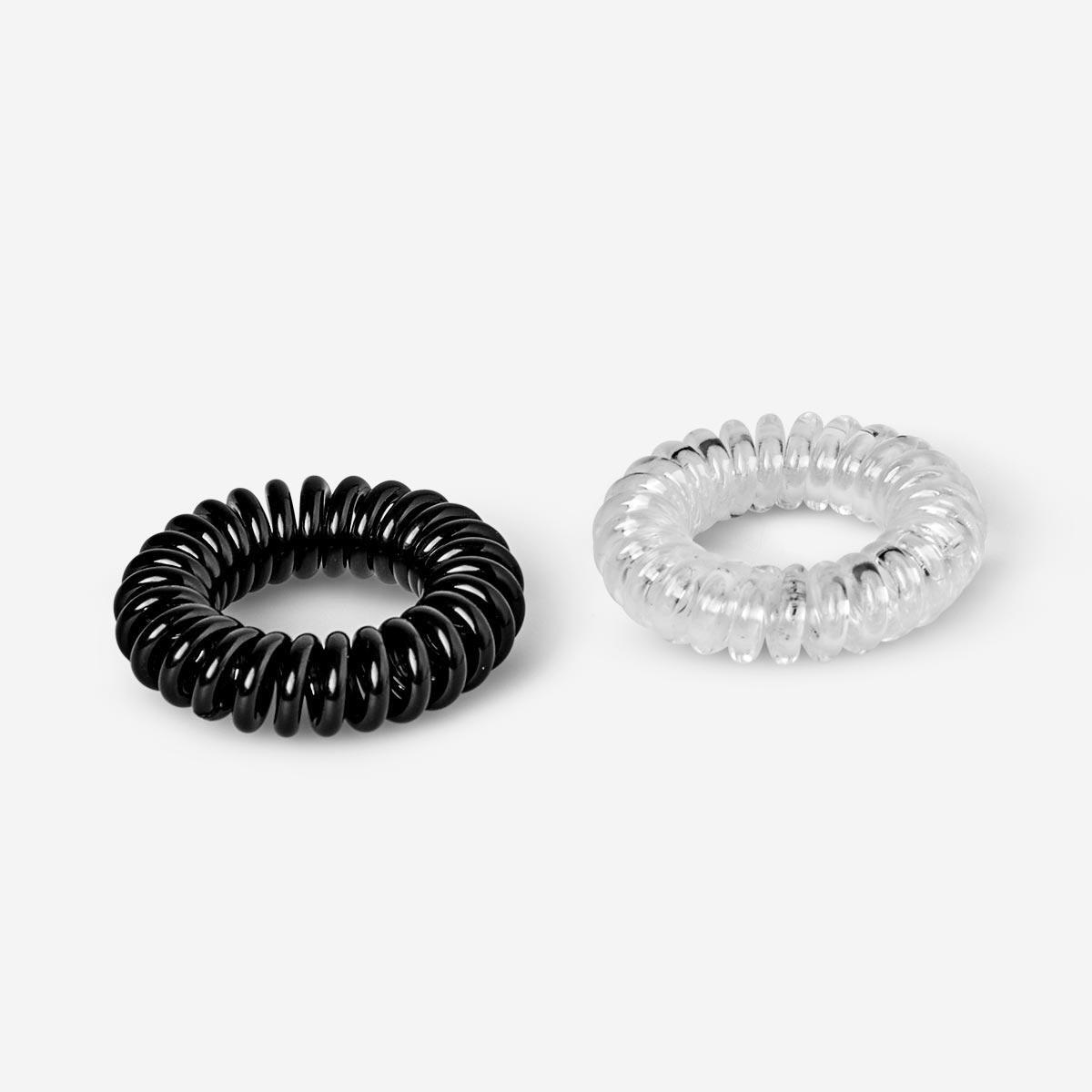 Black And White Hair Elastics. 4Pcs