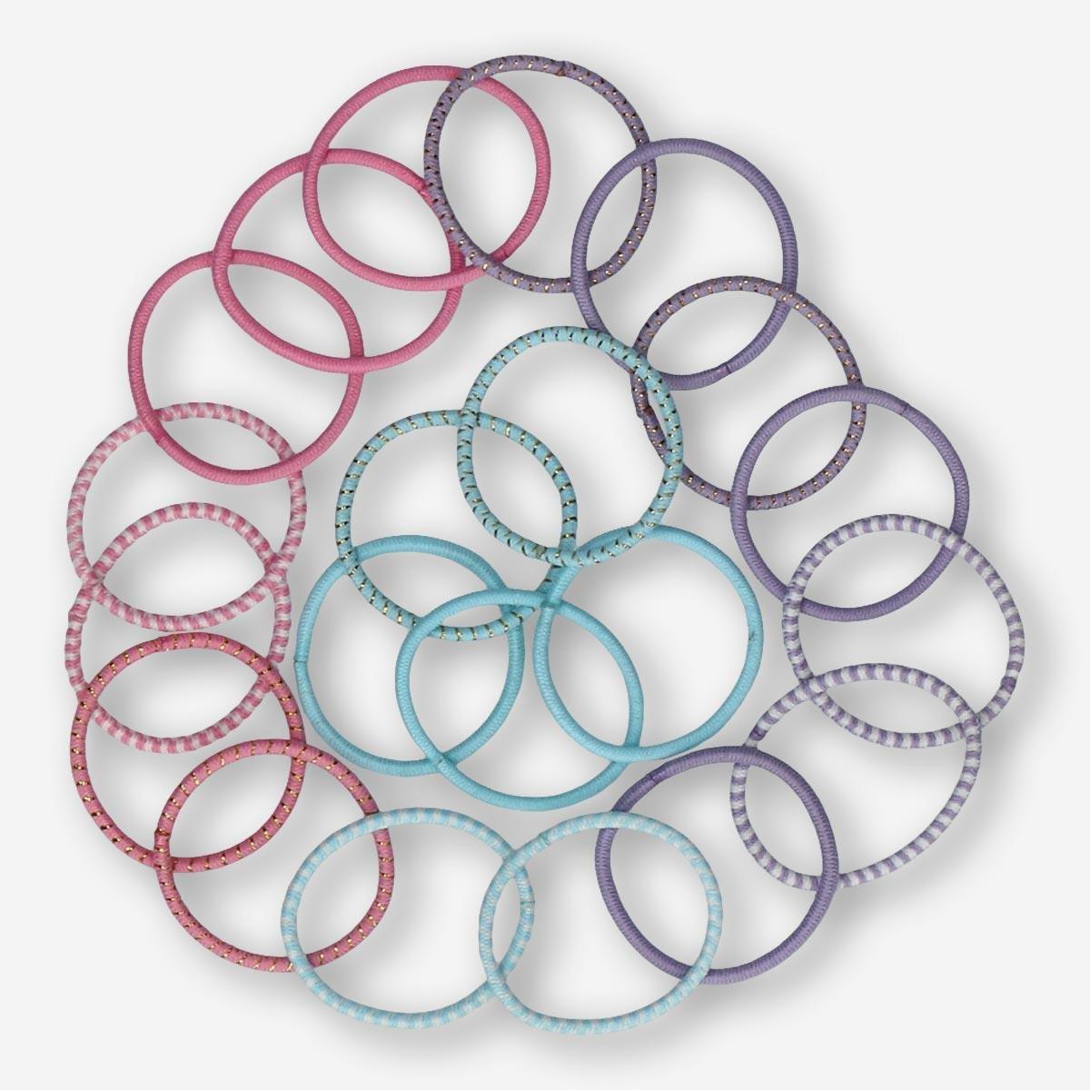 Multicolour Hair Elastics. 20 Pcs