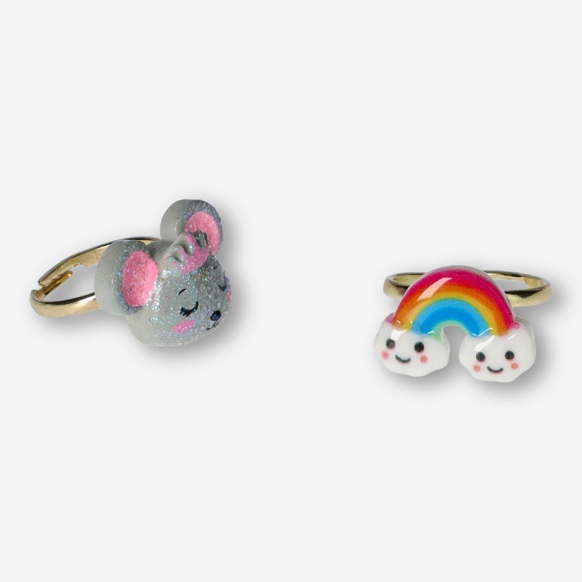 Multicolour Children's Rings. 9 Pcs