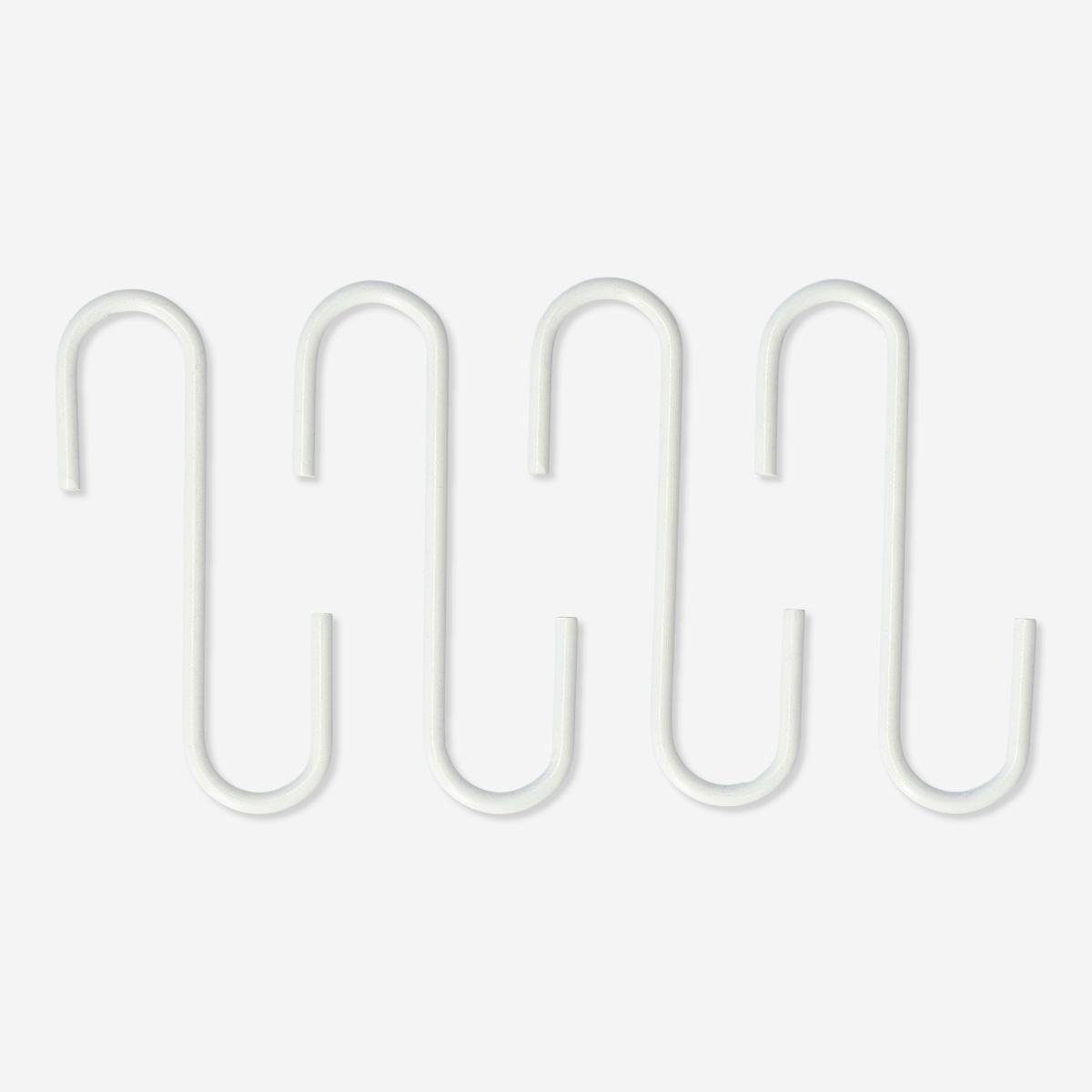 White s-hooks. 4 pcs