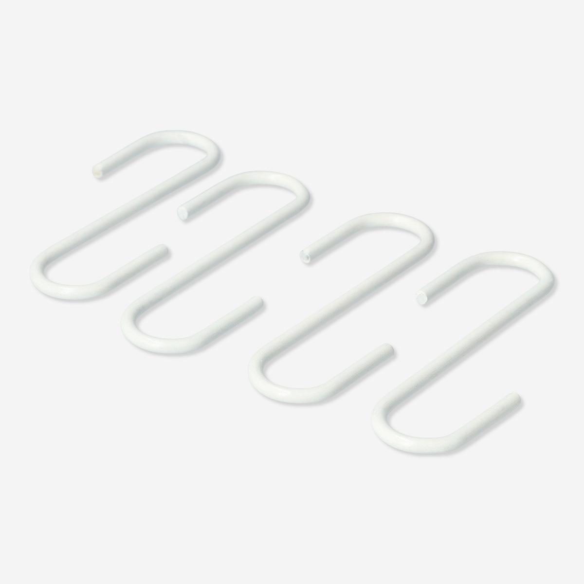 White S-hooks. 4 pcs