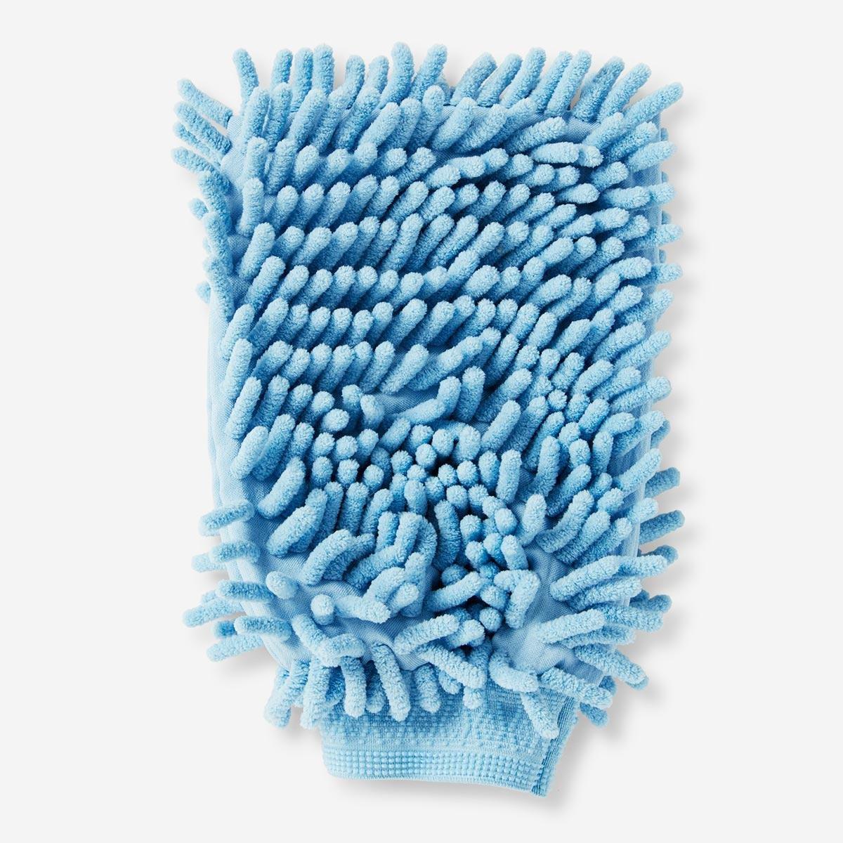 Blue cleaning mitt