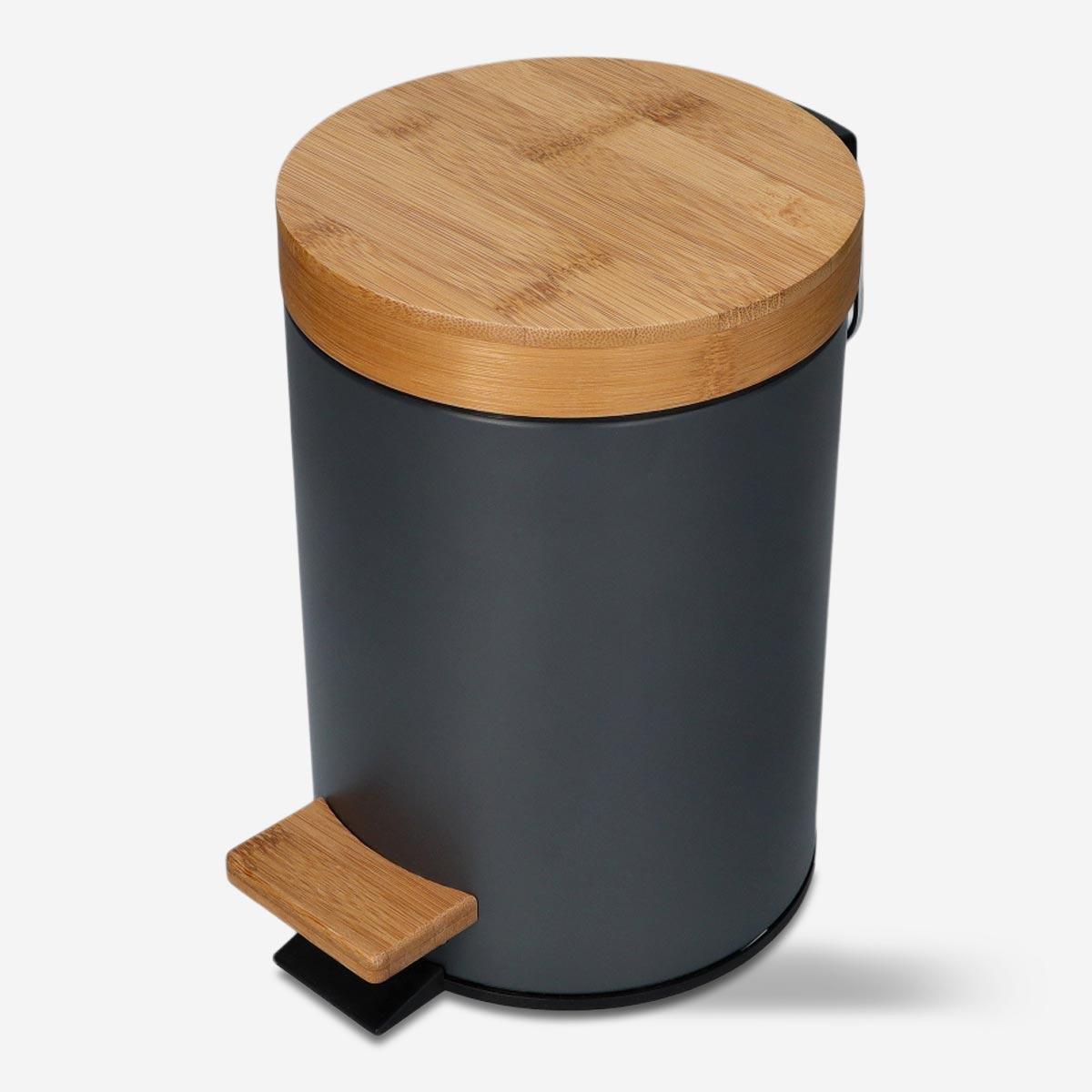 Wooden bathroom bin