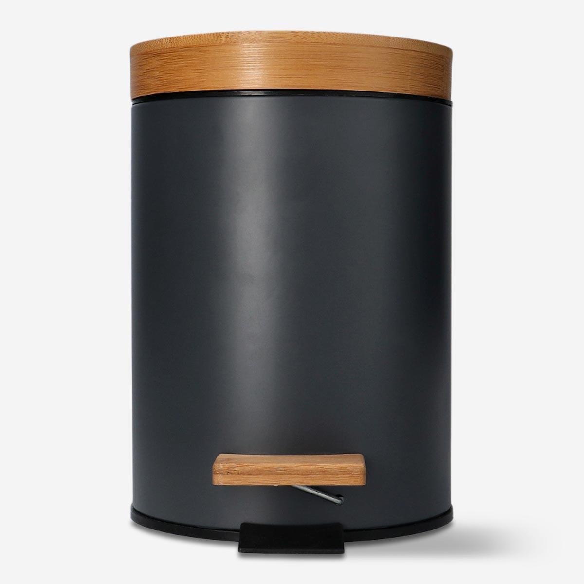 Wooden bathroom bin