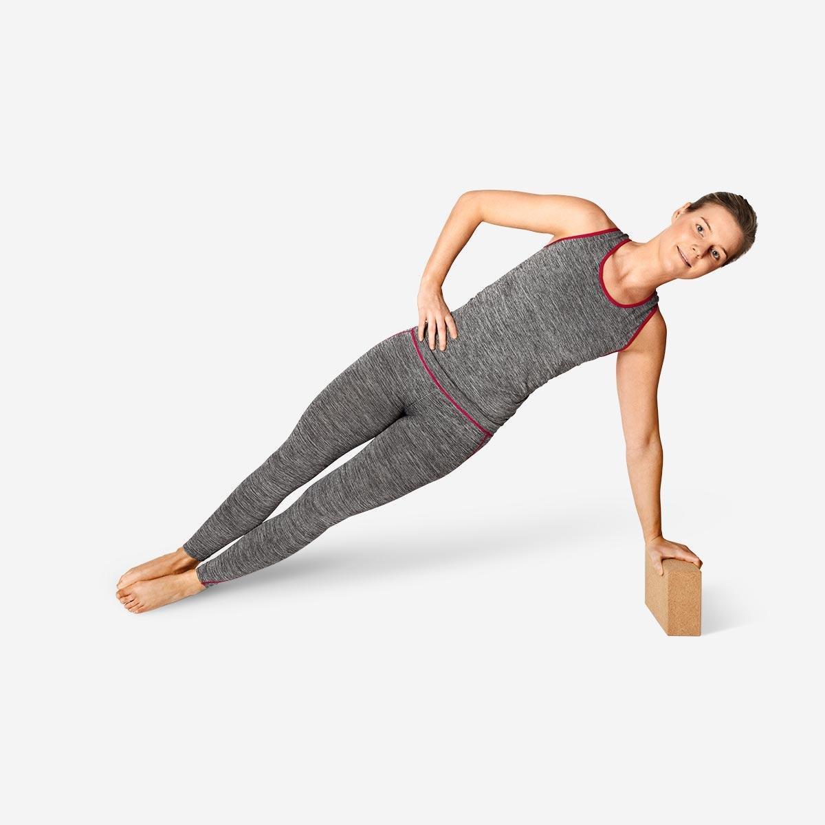 Brown wooden yoga block
