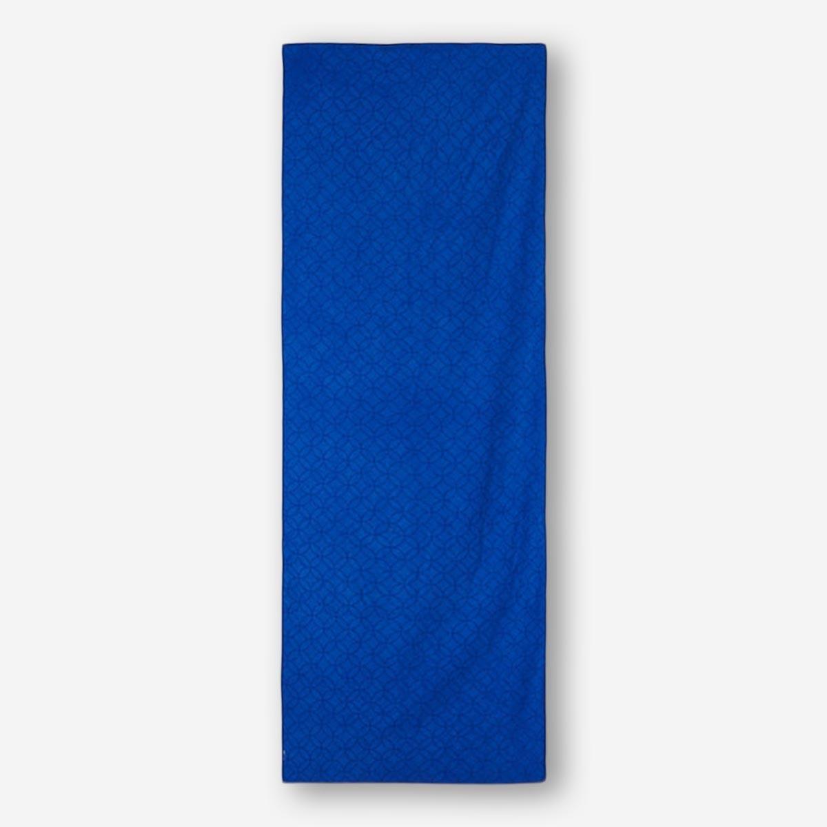 Blue yoga towel