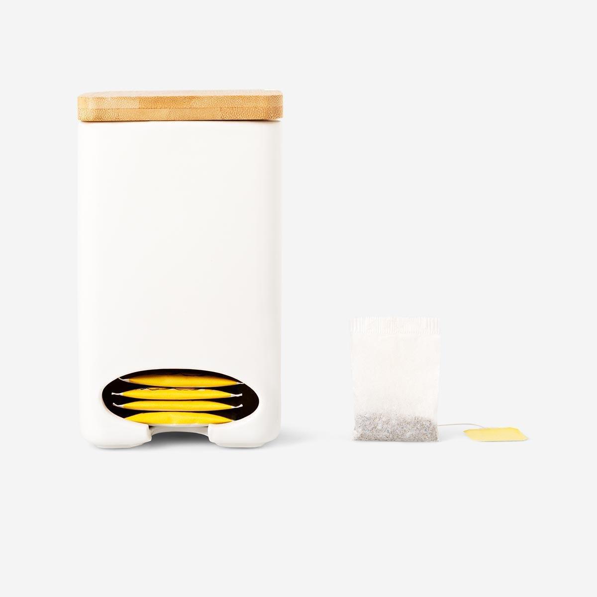 White storage for tea bags