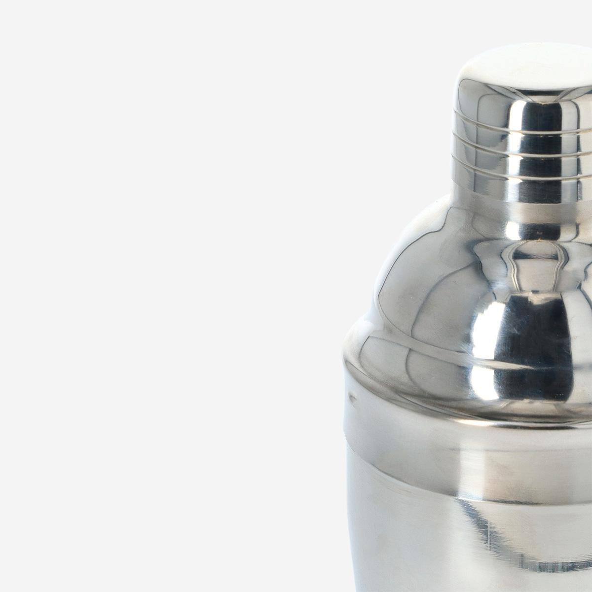 Silver metal cocktail shaker set