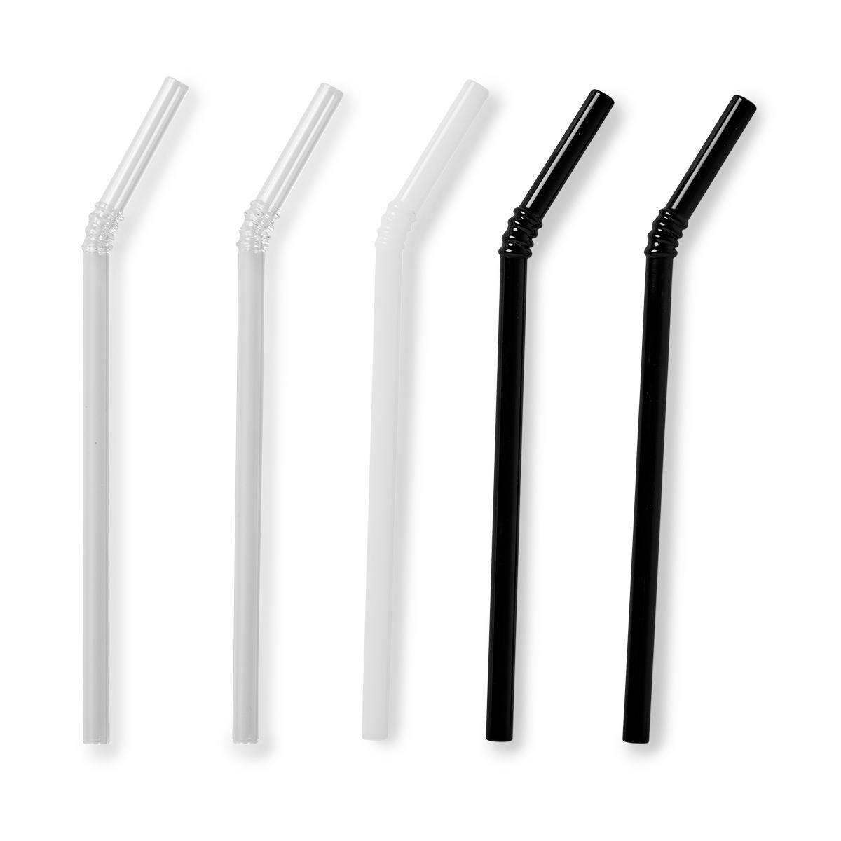 White and black straws