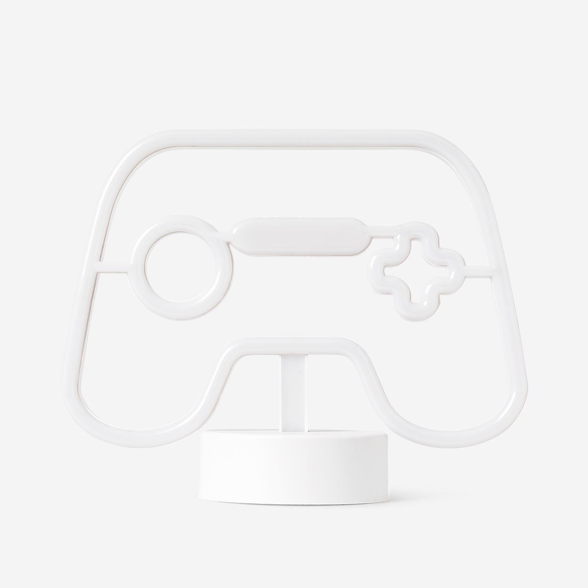 Blue game controller neon lamp