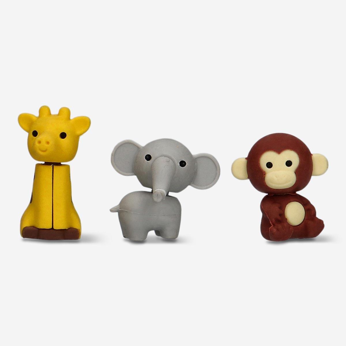 Multicolour Wild Animal Erasers